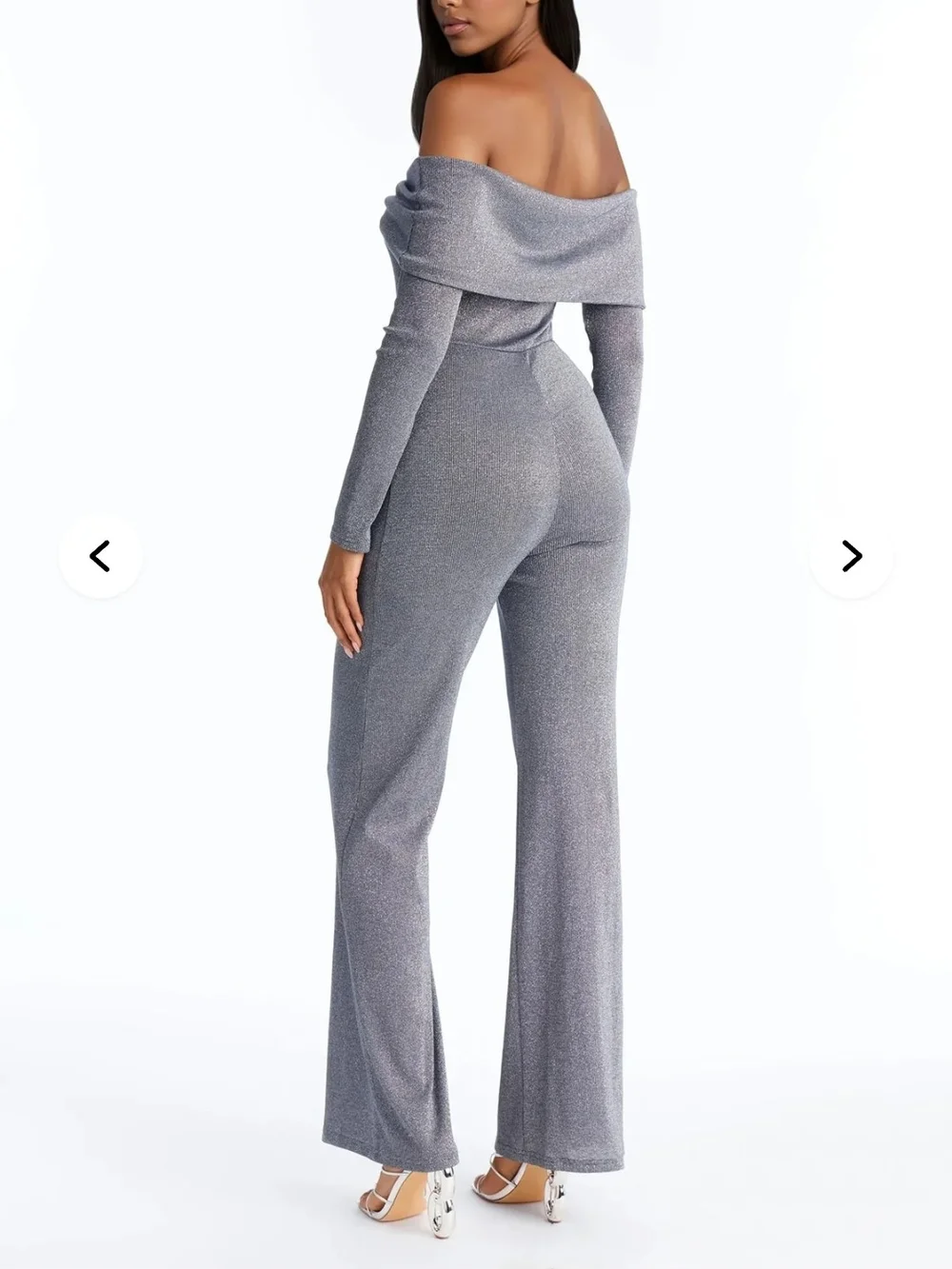 Fashion Nova Off-Shoulder Twist Jumpsuit - Gray